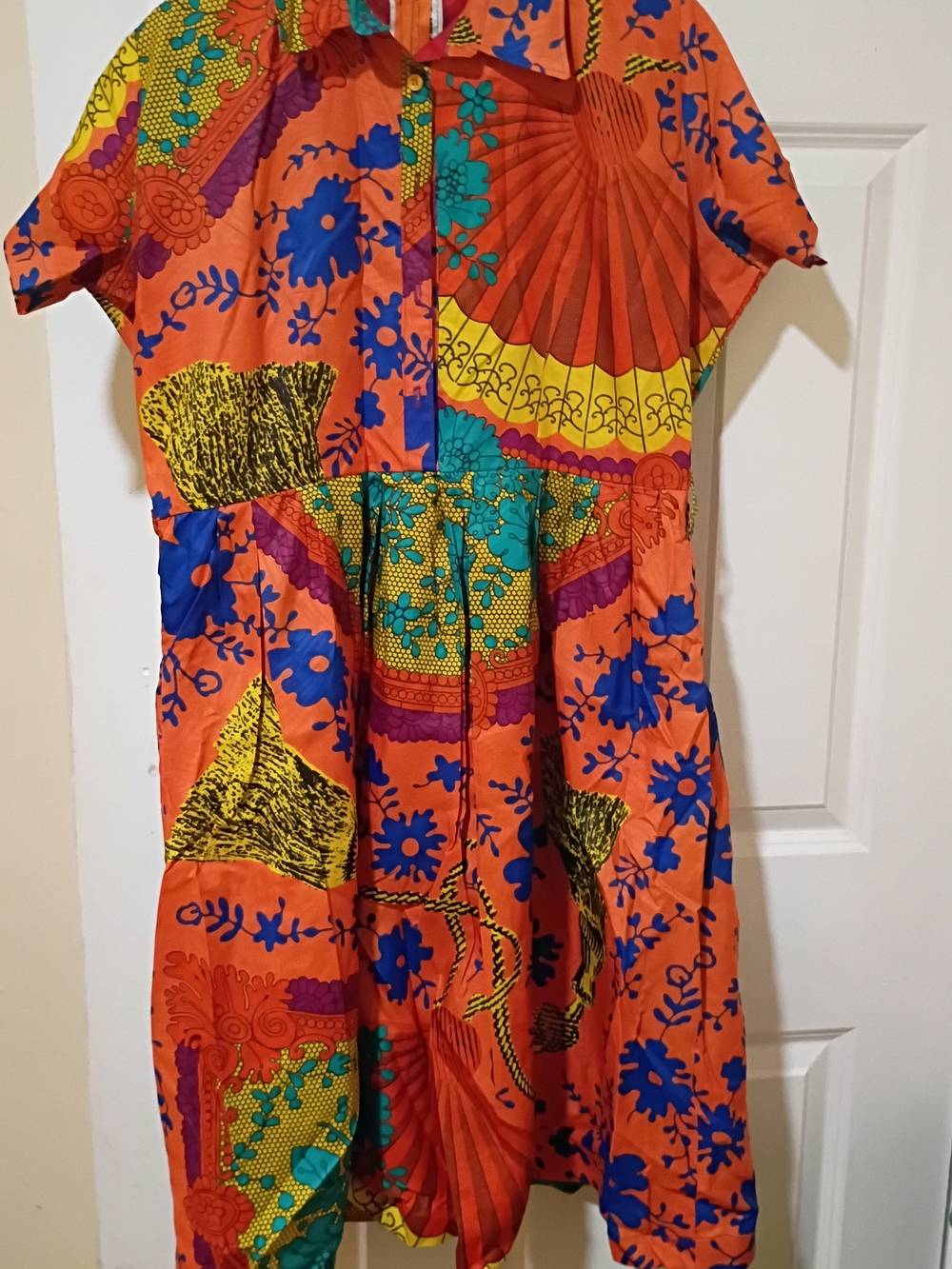 Girls Orange Floral Print Dress